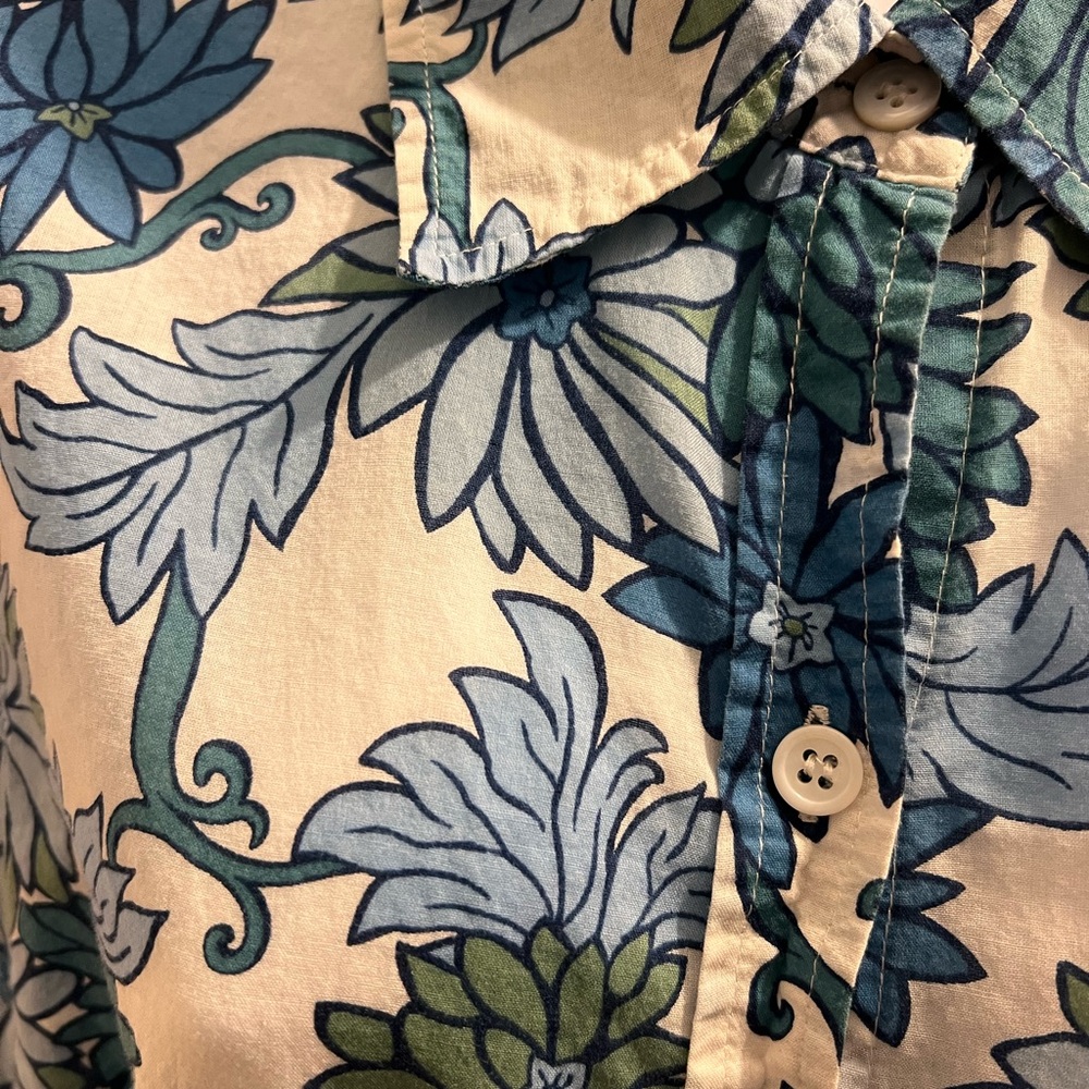 Charter Club Blue and Green Floral Blouse size 18 - Picture 3 of 11